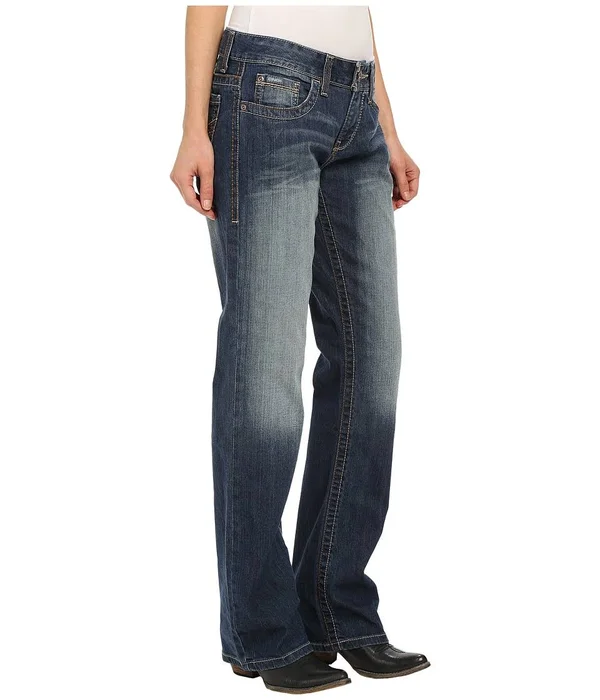 Cinch Western Denim Jeans Womens ADA Whiskering Med MJ80252071