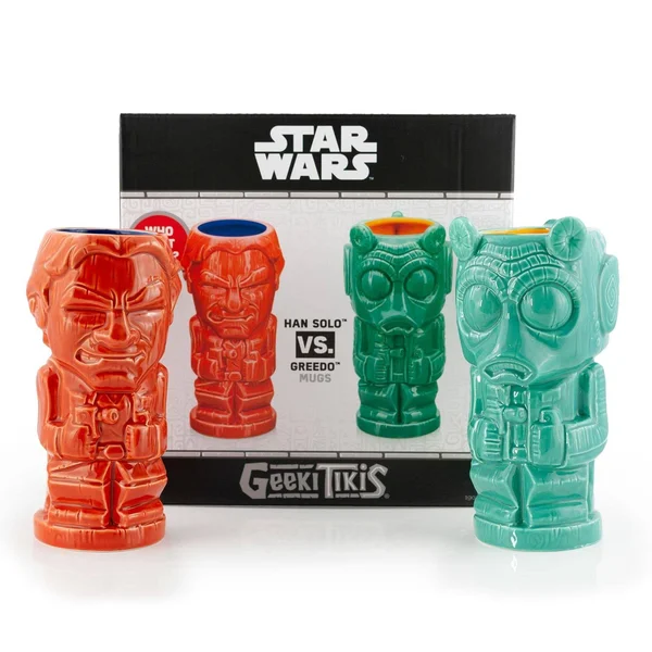 Geeki Tikis Star Wars Han Solo & Greedo Mugs, Star Wars Tiki Style