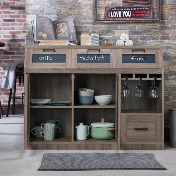 Furniture of America Dalton Transitional Buffet in Chestnut Brown