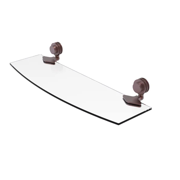Allied Brass Venus Collection Glass Shelf with Dotted Accents - Antique Copper - 18 inch