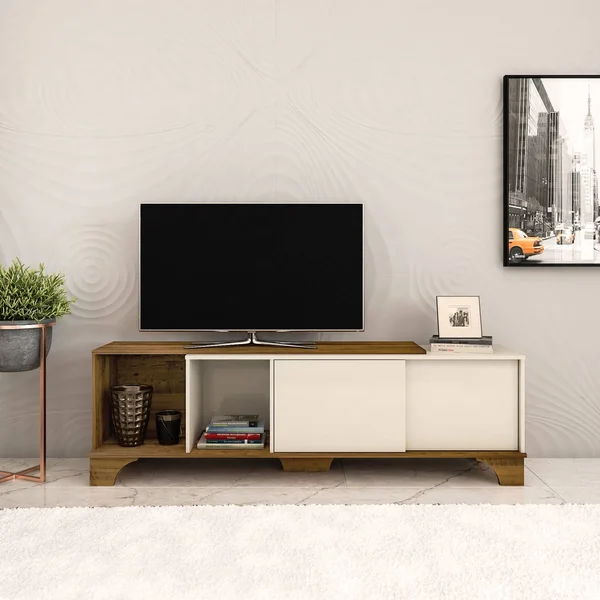 Bertolini Missouri TV Stand - Pine/Off White