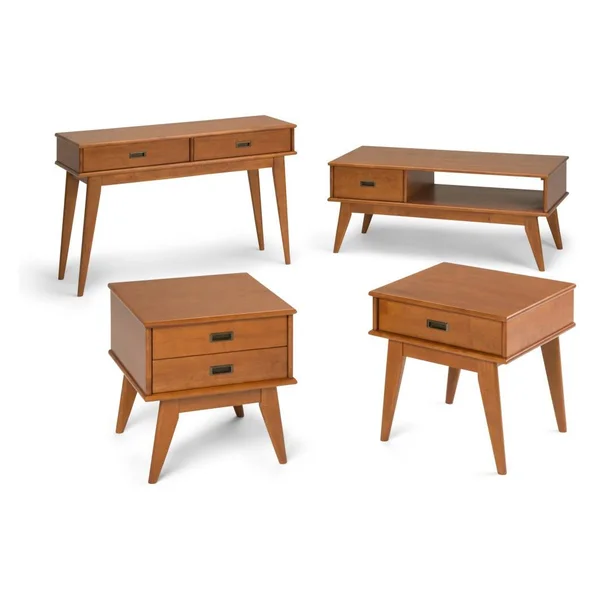 Wyndenhall Tierney Mid-Century Side Table (Teak Brown)