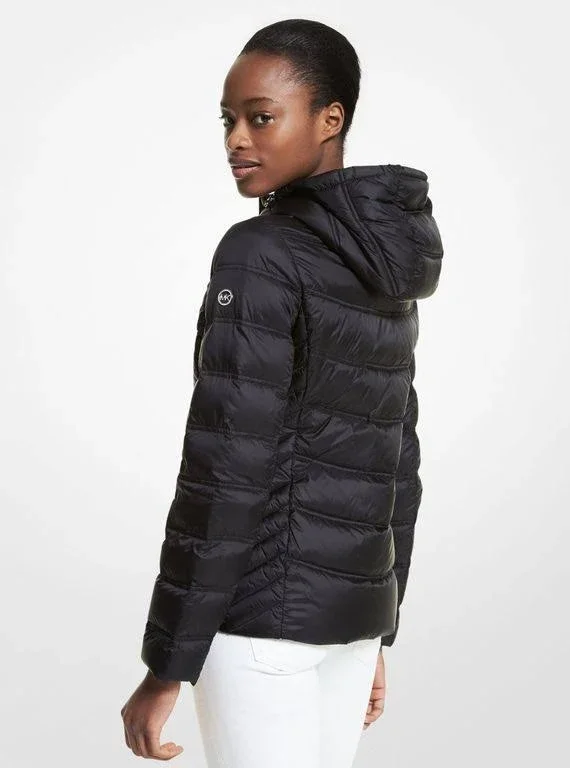 Michael Kors Quilted Nylon Packable Puffer Jacket - Black