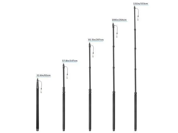 Neewer Portable Handheld Microphone Boom Pole with Built-In XLR Audio Cable - 5 Sections Stretchable 32.6-131 Inches, Aluminum Co