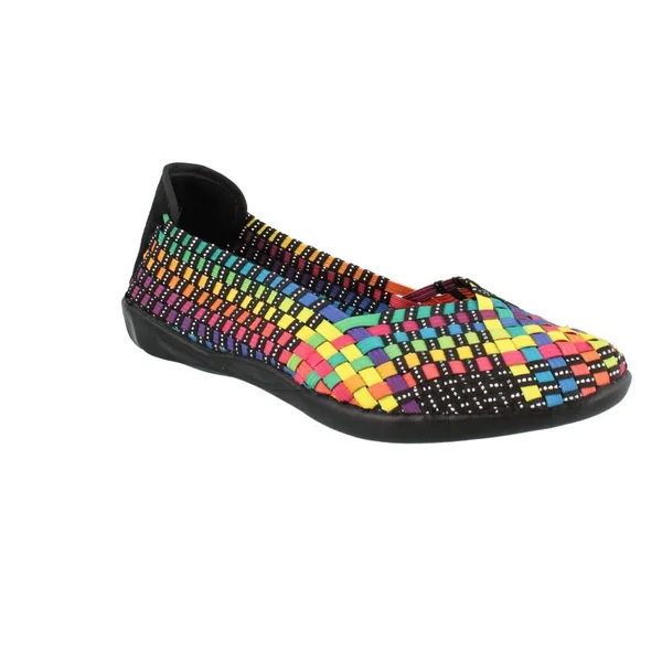 Bernie Mev Women's Catwalk Slip-On Flats Shoes - Black Multi