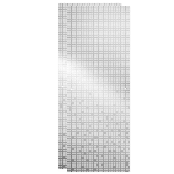 Delta Shower Door 48 x 71 in. Frameless Exposed Rollers Mozaic Glass Nickel 2439267