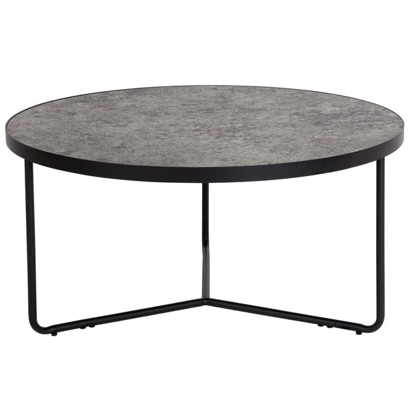 Flash Furniture Providence Collection 31.5 inch Round Coffee Table in Concrete Finish - Size: 31.5 W x 31.5 D x 15.5 H, Gray