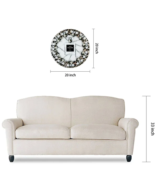 Empire Art Direct Haute Couture Frameless Free Floating Tempered Glass Round Graphic Wall Art, 20 inch x 20 inch, Ready to Hang