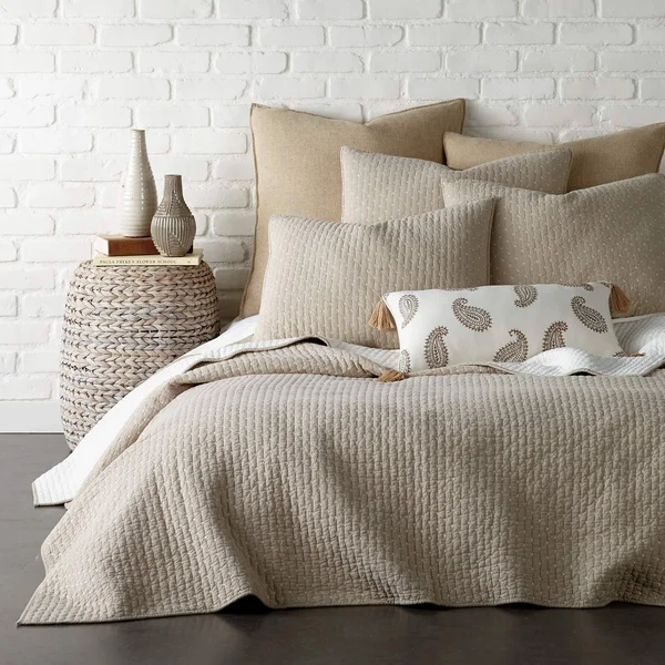 Levtex Home Cross Stitch Solid Quilt Set Taupe