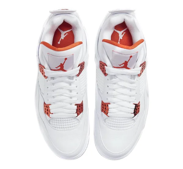 Air Jordan 4 Retro &Metallic Pack - Orange& Shoes - Size 12