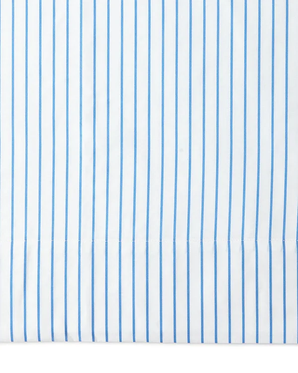 Ralph Lauren Prescott Stripe Flat Sheet, Queen - Summer Blue/White
