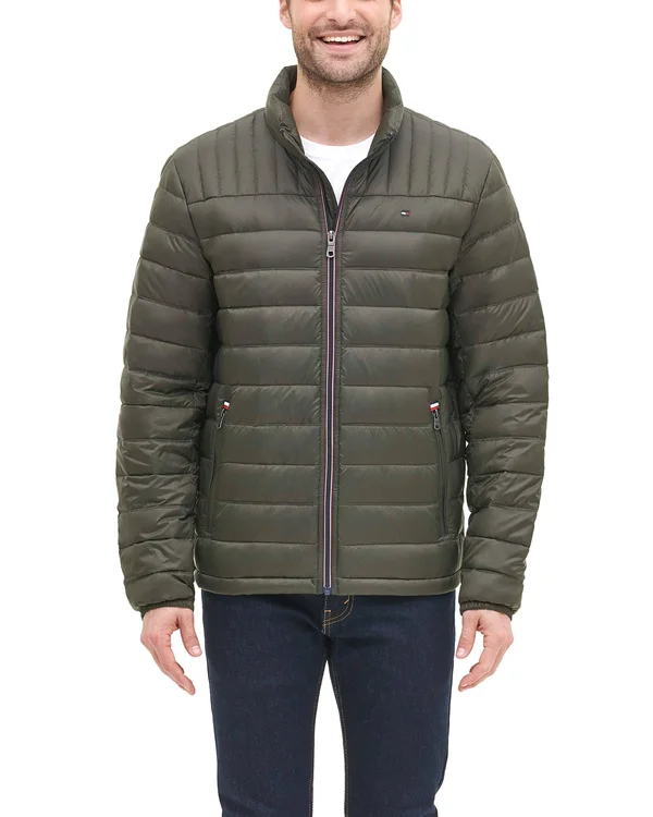 Tommy Hilfiger Men's Packable Puffer Jacket - Olive - Size S