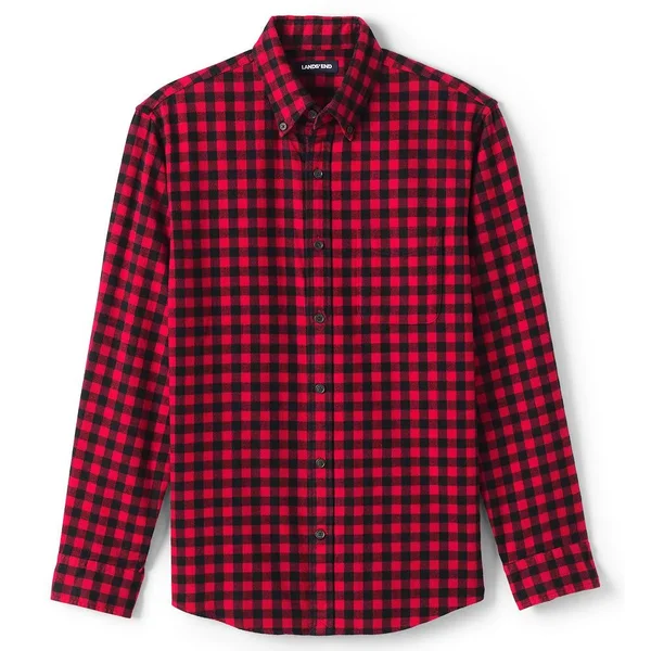 Lands& End Traditional Fit Flagship Flannel Shirt