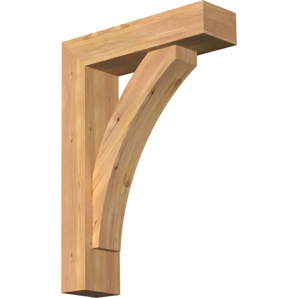 Ekena Millwork 1463939 5 1/2x22W x 20x22D x 28x22H Thorton Block Smooth Bracket w/ Offset Brace, Western Red Cedar