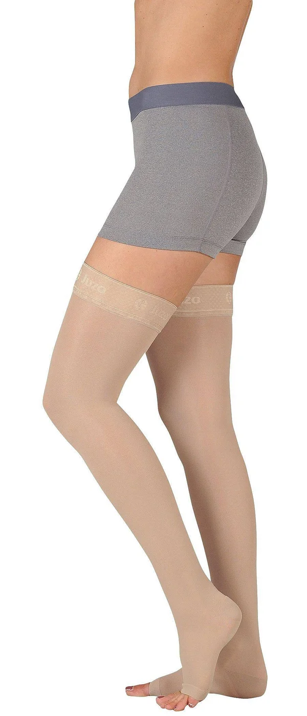 Juzo Basic 30-40 mmHg Thigh High w/ Silicone Top Band IV, Regular, Beige