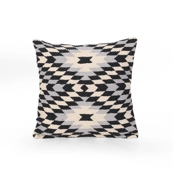 Barber Boho Cotton Pillow Cover (Set of 2) by Christopher Knight Home - Black+White