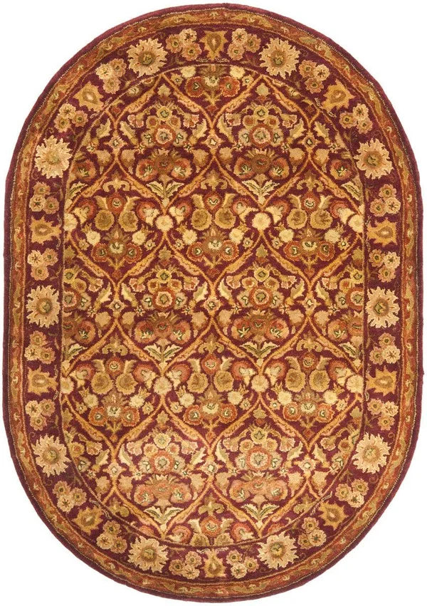 Safavieh Antiquity AT51A Wine - Gold Rug 8& x 8& Round