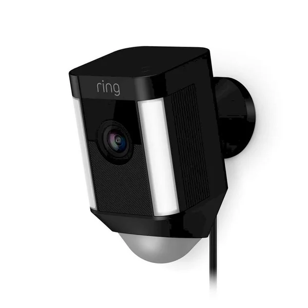 Ring Spotlight Cam Wired Outdoor Rectangle Security Camera - Black (3-Pack)