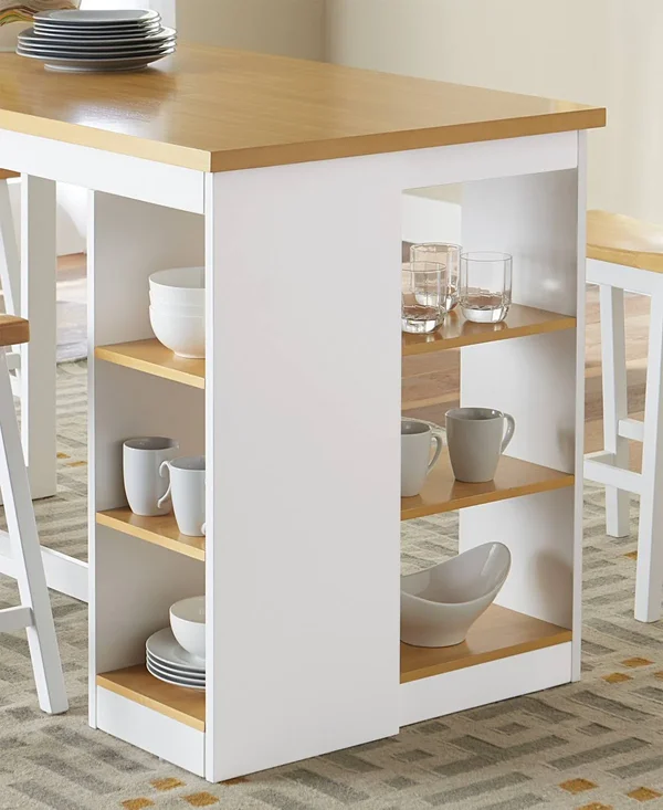 Progressive Furniture Christy Counter Storage Table - Oak/White
