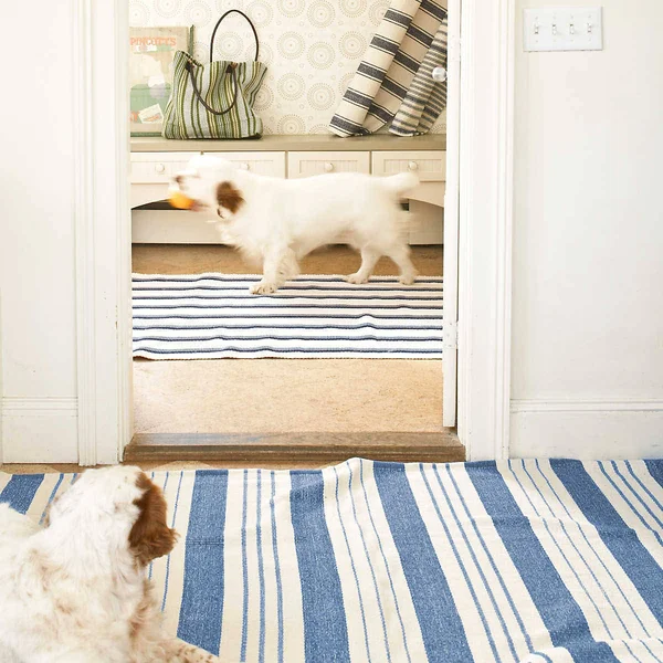 Dash & Albert Mattress Stripe Cotton Rug 6ft x 9ft