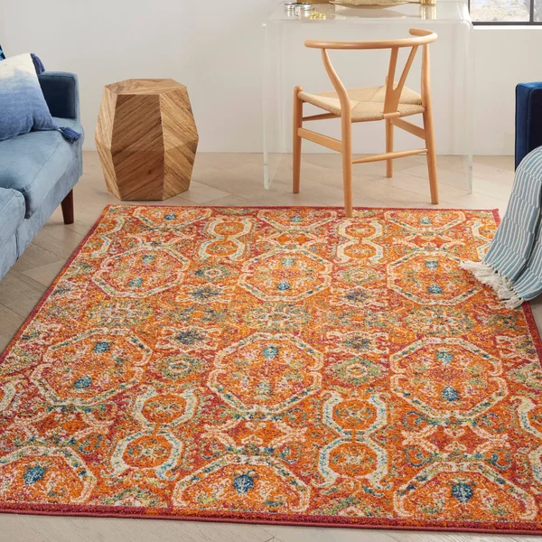 Nourison Allur ALR05 Area Rug - Red Multicolor, 9& x 12&