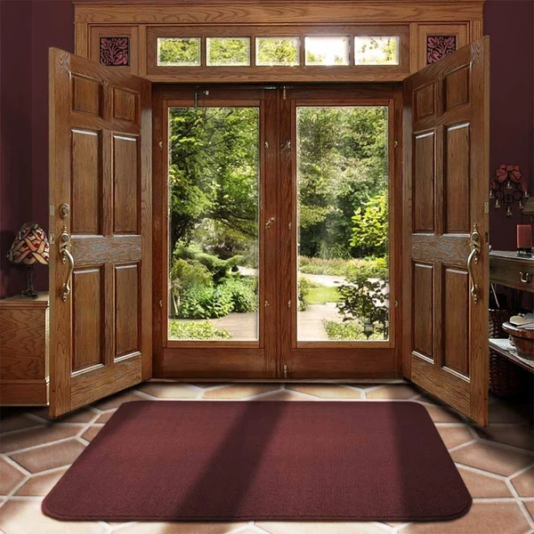 House - Home and More Skid-Resistant Carpet Indoor Area Rug Floor Mat - Burgundy Red - 4 Feet x 6 Feet