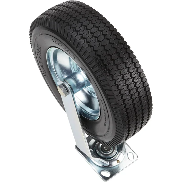 Strongway 12inch Swivel Flat-Free Solid Polyurethane Caster - 450-Lb. Capacity, Sawtooth Tread 22207008