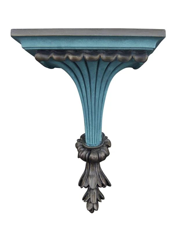 Hickory Manor Fluted Leaf Bracket-Aged Blue Gold 6722ABG