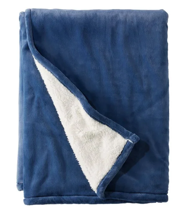 Wicked Plush Sherpa Throw Blue Large Size - L.L.Bean
