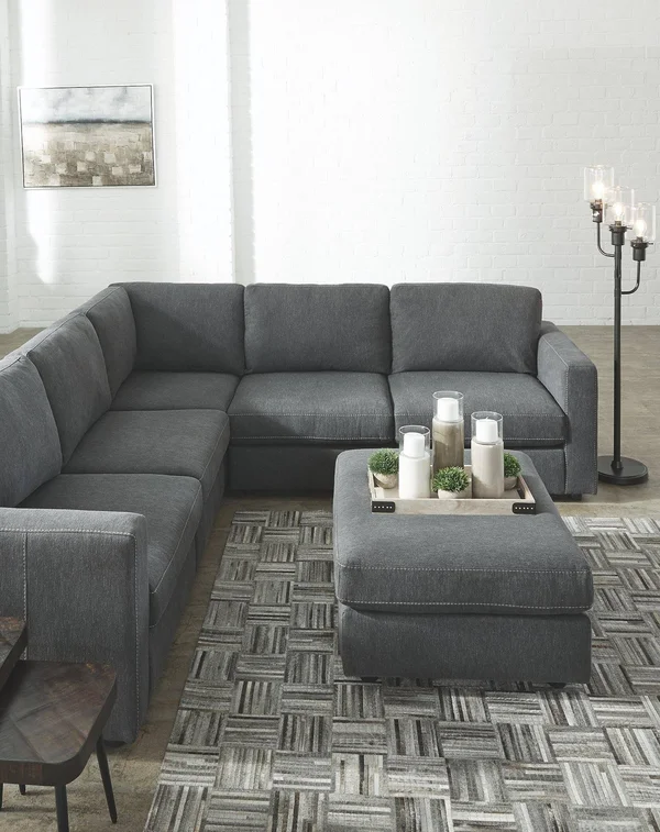 Ashley Candela Charcoal Oversized Accent Ottoman