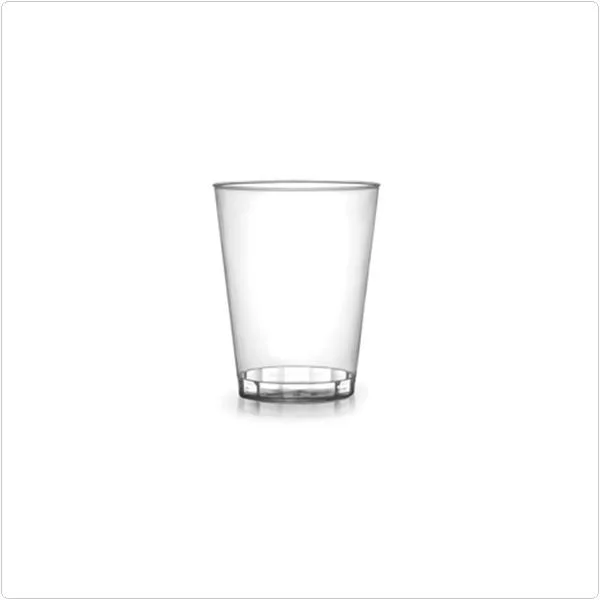 Clear 2 oz Round Plastic Shot Glasses, Pack of 50, 50 Packs