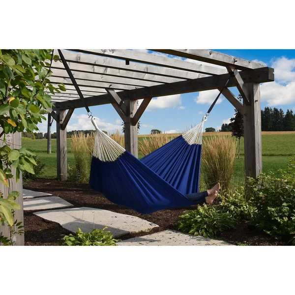 Vivere 12 ft. Brazilian Polyester Hammock Bed in Royal Blue