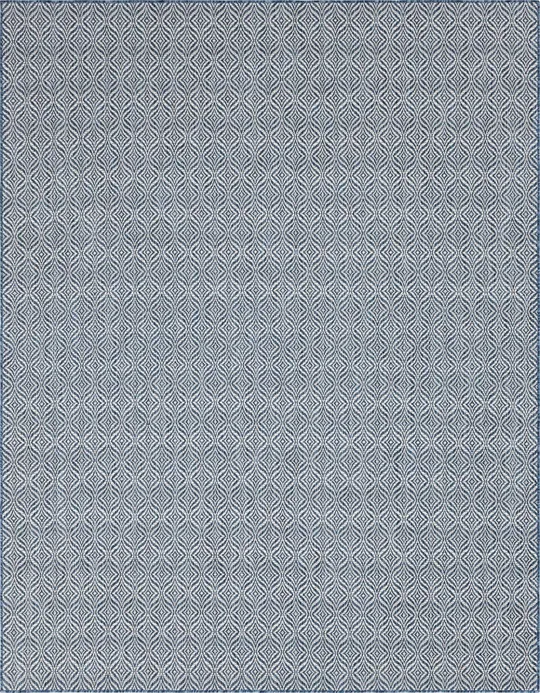 Unique Loom Deco Trellis Indoor Outdoor Rug, Blue, 9x12 ft