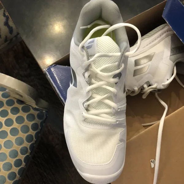 Babolat SFX3 Women's All Court Tennis Shoes- White/Silver - 9.5