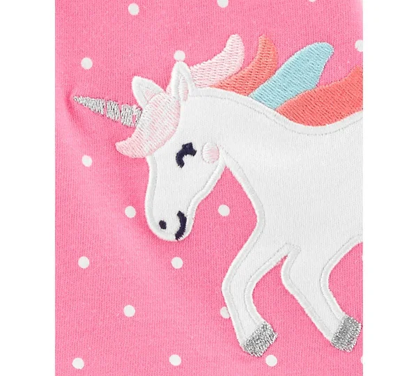 Carter&s Pink Baby Girls 3 Piece Unicorn Little Short Set