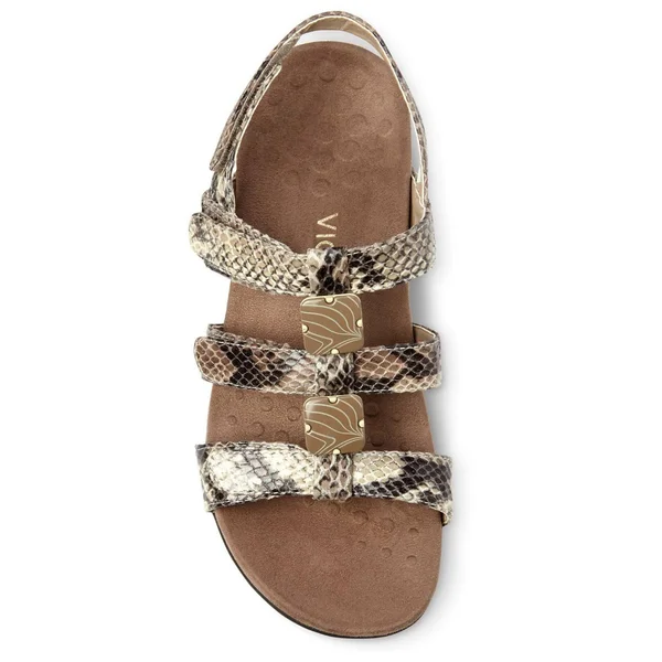 Vionic Women's Amber Adjustable Sandal Natural Snake 7 - M