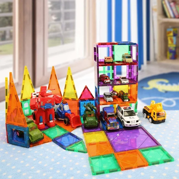 Children Hub 100pcs Magnetic Tiles Set Building Construction Toys for Kids