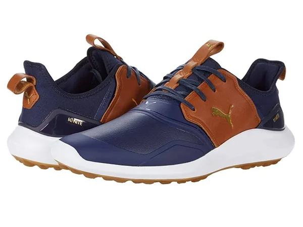 Puma Ignite NXT Crafted Golf Shoes - Peacoat, Leather Brown - 11