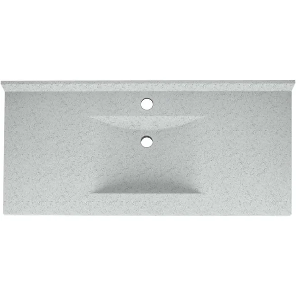 Swan Contour Solid Surface 43-in x 22-in Vanity Top in Tahiti Gray