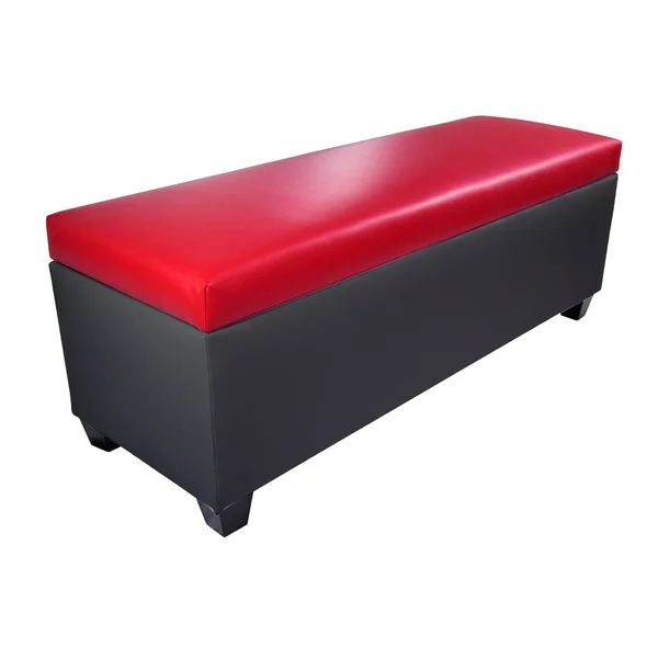 The Sole Secret Retro Dark Grey Vinyl Shoe Storage Bench Red