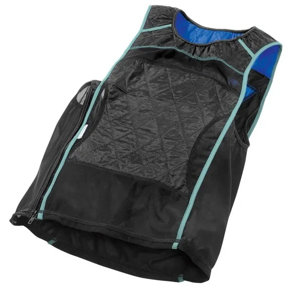 Techniche 6201 Evaporative Cooling KewlShirt Tank Top - Black W/Teal TRIM - XXL