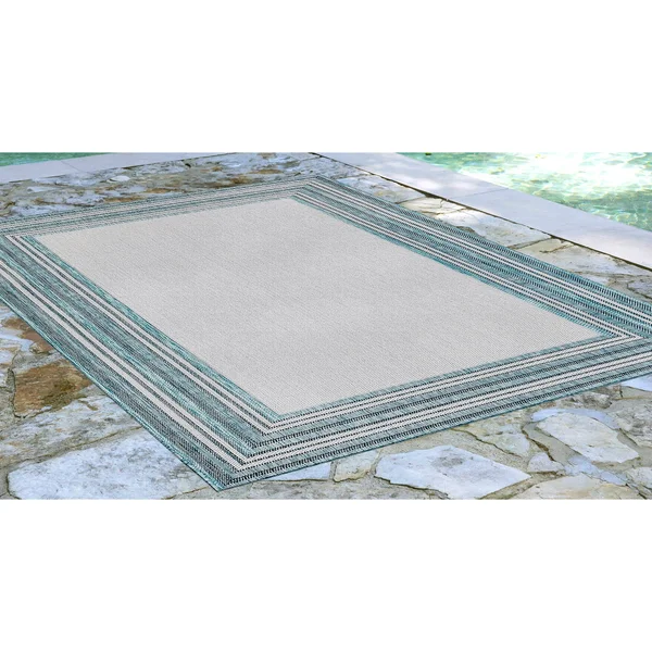 Liora Manne Carmel Multi Border Indoor/Outdoor Rug Red 7&10x22x9&10x22