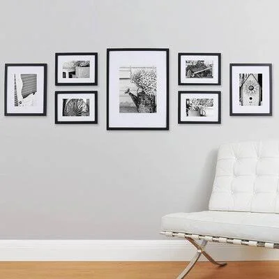 Picture Frames 8x10 Picture Frame Set of 4 - Display Pictures 5x7 with Mat or 8x10 Without Mat, Multi Photo Frames Collage for Wall