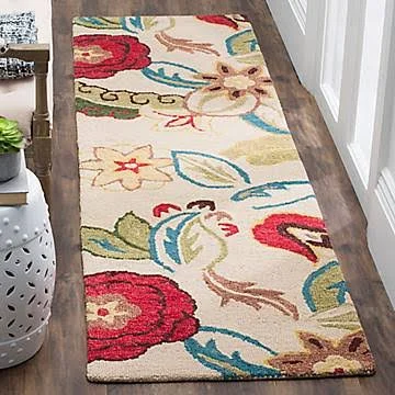 Winston Porter Ross Beige/Multi Floral Area Rug, Size: Runner 2&3 inch x 8&