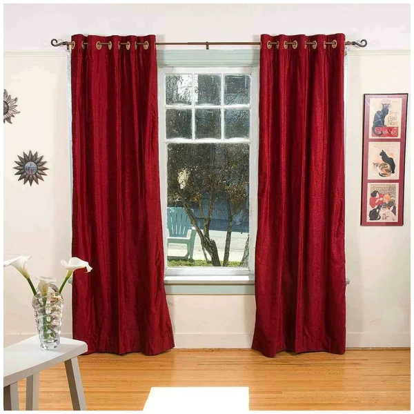 Burgundy Ring - Grommet Top Velvet Curtain, Drape, Panel - Piece