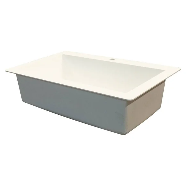 Transolid Radius Drop-in 33-in x 22-in Black Single Bowl 3-Hole Kitchen Sink, RTSS3322-09-CAD