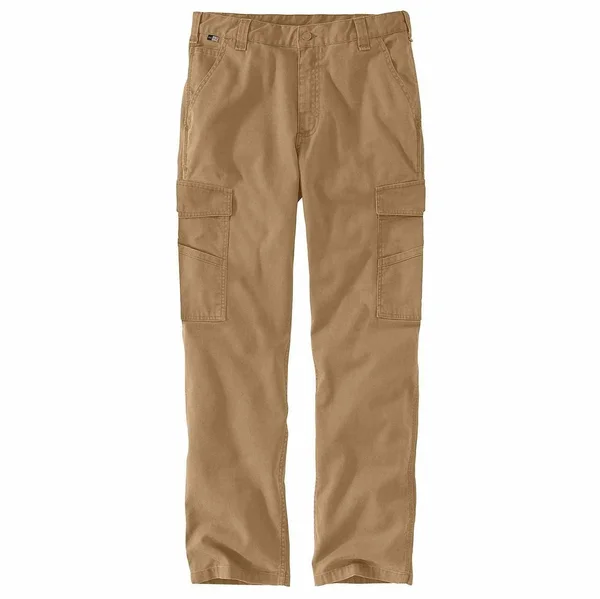 Carhartt Men's Flame Resistant Rugged Flex Relaxed Fit Canvas Cargo Pant (35x34 Dark Khaki)