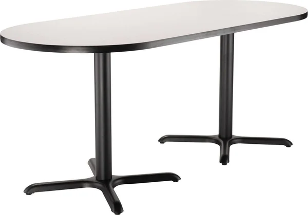 National Public Seating NPS Cafe Table, 30x22x72x22 Racetrack, x Base, 30x22 Height, Grey Nebula