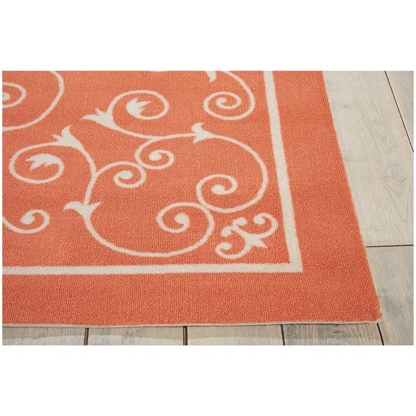 Nourison Home & Garden Area Rug, Orange, 5&3x22 x 7&5x22