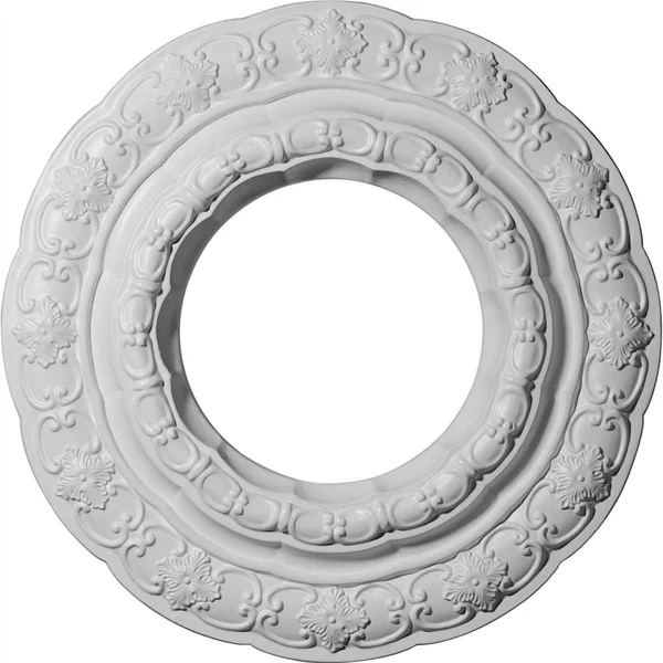 15 3/8x22OD x 7x22ID x 1x22P Lisbon Ceiling Medallion (Fits Canopies Up to 7x22), Hand-Painted Platinum